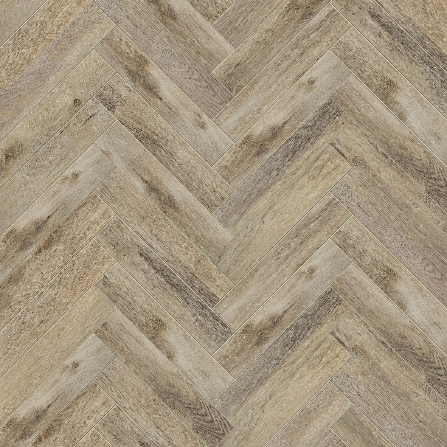Color sample Aqua-Step - SPC floor - Herringbone Newcastle - Light brown - 610x122x4,5mm